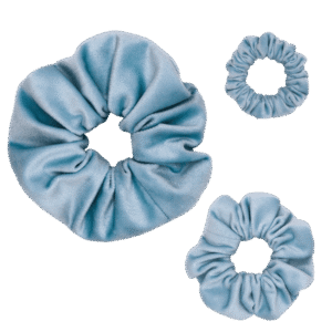 Light Blue Velvet Scrunchies