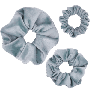 Gray Blue Velvet Scrunchies