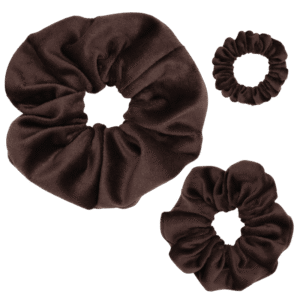 Dark Brown Velvet Scrunchies
