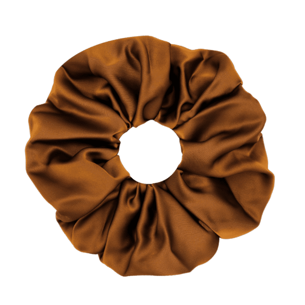 Brown Satin Scrunchies